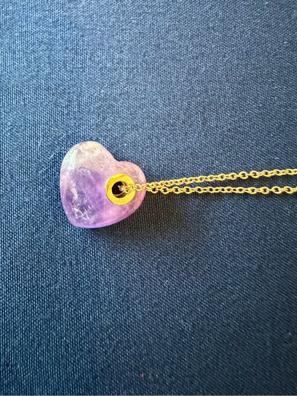 Christopher and Banks Gold Toned Chain Necklace with Purple Heart Pendant NWT